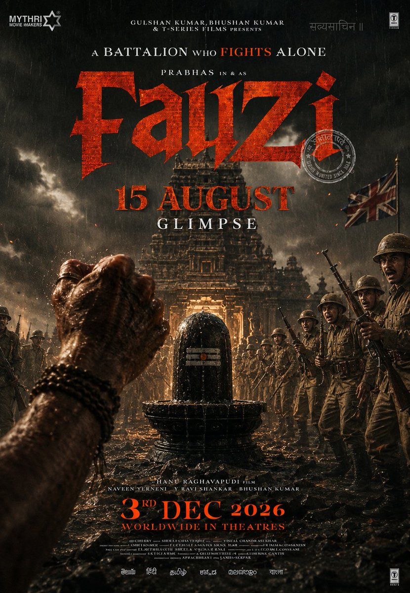 parameshbairu8's tweet photo. The manโฆ
The missionโฆ
The mysteryโฆ
#Prabhas is #Fauzi โค๏ธโ๐ฅ
The mission has just begunโฆ and the fire has been lit. ๐ฅ๐ฅ
On 3rd DECEMBER 2026,
the #Fauzi march begins. โค๏ธโ๐ฅ
GLIMPSE ON 15TH AUGUST ๐ฅ๐ฅ๐ฅ๐ฅ๐จ๐ฎ๐ณ
#prabhad as soldier ๐ฅ๐ฅ๐ฅ๐ฎ๐ณ๐จ https://t.co/Oq7Loy4aPX