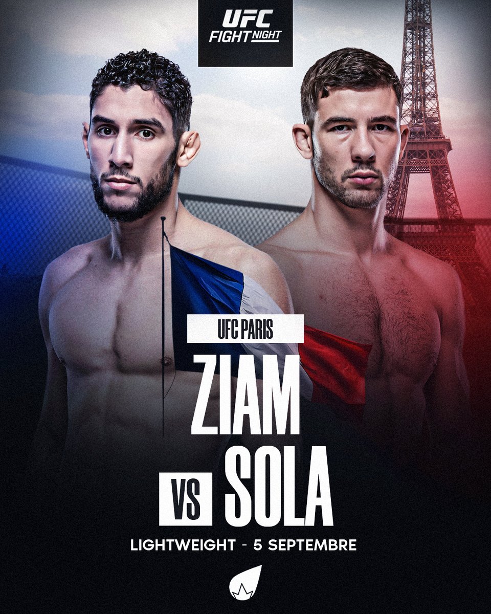 LaSueur_off's tweet photo. 🚨 BAAANGEEEERRRR !!! 💣🇫🇷

Farès Ziam vs Axel Sola à l’#UFCParis le 5 septembre ! 🔥

(via @BigMarcel24) https://t.co/U5keBs6LFN