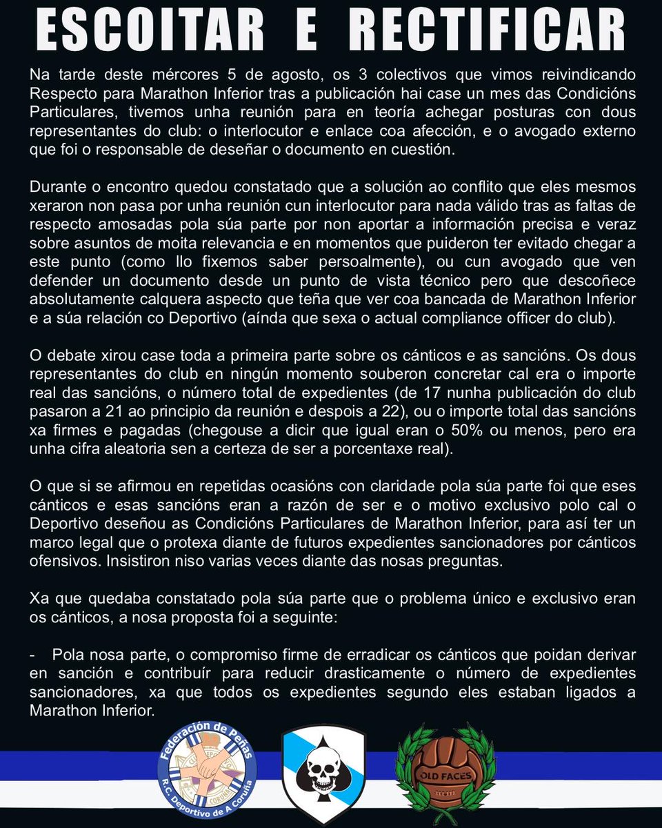 RB1987Oficial's tweet photo. @RCDeportivo
 Escoitade e rectificade https://t.co/UeKr1dMaZa