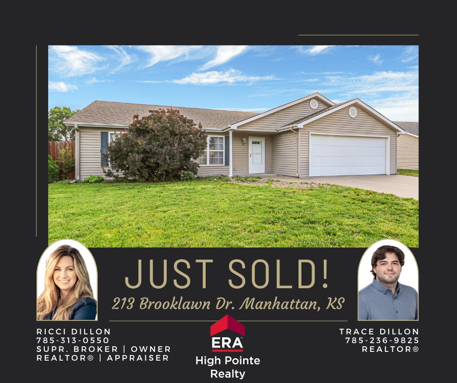 ERAManhattan's tweet photo. Cheers to their sellers! π₯ Big thanks to Ricci Dillon & Trace Dillon with ERA High Pointe Realty, for guiding them through a smooth and successful sale. #sold #justsold #closingday #ERAHighPointeRealty #teamhighpointe #realestate #RealEstateSuccess https://t.co/ZEdxqhtgCY