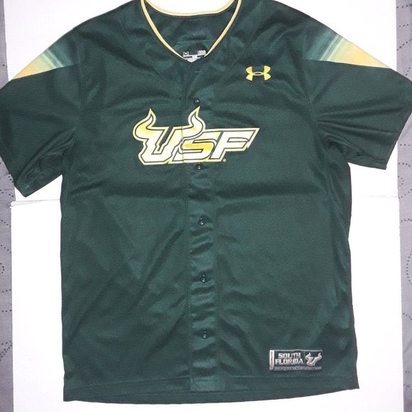 J_South_Da_4th's tweet photo. In 2014 USF released the “SoFlo” style of jerseys. With a classic green and yellow instead of a modern green and gold, along with its signature gradient pattern. The jersey style was used across all sports before being replaced with slime. What did you think of these uniforms? https://t.co/mZE3DmcyuE