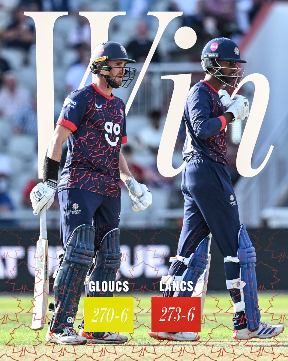 lancscricket's tweet photo. LANCASHIRE WIN BY 4 WICKETS! 😍

An excellent 90 run partnership between George Balderson and Arav Shetty completes a dramatic run chase against Gloucestershire.

🌹 #RedRoseTogether https://t.co/lBzydRMmhU