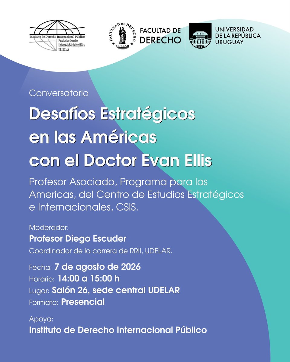 RosarioLPerez's tweet photo. En la Udelar participando en la Mesa Redonda Evolución de Desafios Estratégicos en las Américas. https://t.co/M57TpxKgHh