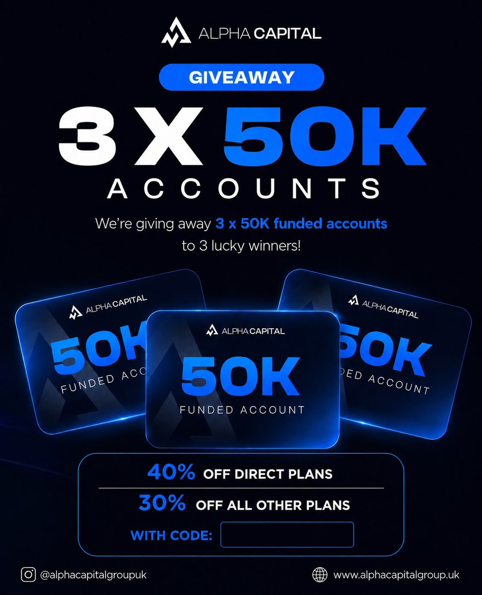 RIO_HUB_'s tweet photo. 🎁 GIVEAWAY 🎁 

To celebrate my partnership with @AlphaCapitalUK ,I am are giving out
 3 x $50K

To Enter:
🔹Follow @AlphaCapitalUK @RIO_HUB_ 

🔹Like, Repost &amp; Tag 3 traders.

🔹 Engage in the quoted post. 

🔹 Don’t forget to use RIO For 50% OFF

Winners in 72 hours https://t.co/16cLnaWEYb