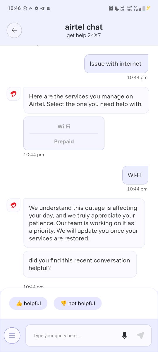 Amritashh's tweet photo. @airtelindia just let me complaint bro!!!
The case has been same from the last night and there's no devlopment on it whatsoever https://t.co/lssEss48Fq