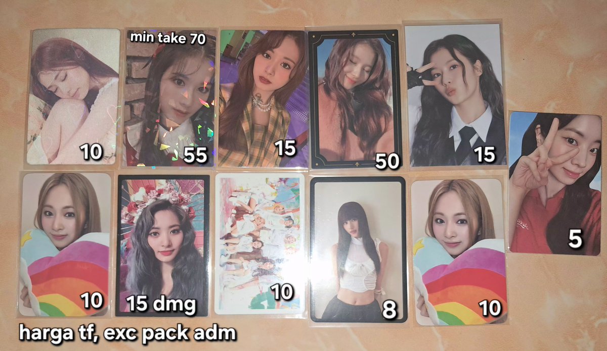 chocolatuyu's tweet photo. WTS // Want To Sell

Photocard Twice Sana Tzuyu Dahyun Ive Yujin Wonyoung Gaeul Liz Rei Leeseo

🌸Harga TF (exc adm/pack)
🌸Jakarta
🌸Shopee https://t.co/JqVBaGfw3q