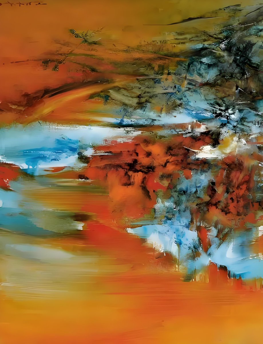 Sind24's tweet photo. Lost in the layers of color and texture at the downtown pop-up art exhibition—every brushstroke tells a quiet, unspoken story ， https://t.co/gvhblqLlcv