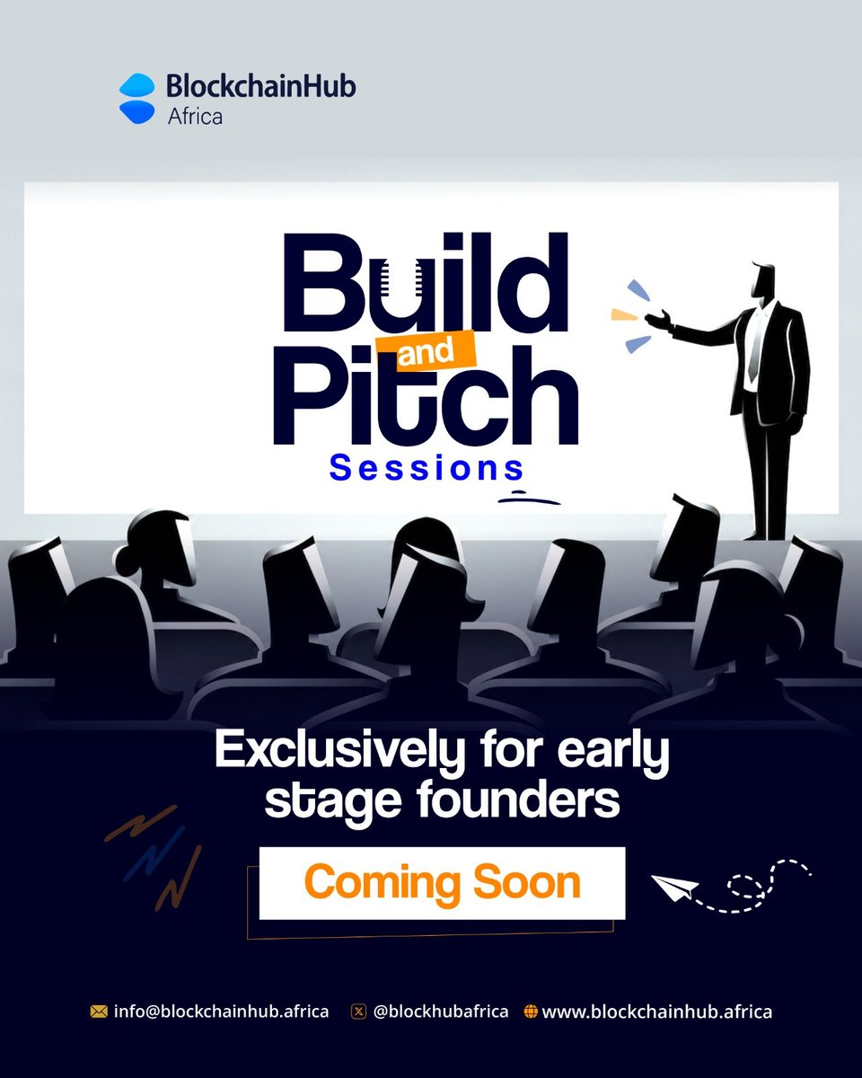 blockhubafrica's tweet photo. 🚀 We're excited to introduce Build & Pitch Sessions.

An exclusive opportunity for early-stage founders to pitch their startup, validate their ideas, receive candid feedback, and sharpen their story in front of VCs, investors, and experienced operators.

Whether you're refining your product, testing your narrative, or preparing to raise capital, this is your chance to get actionable feedback from people who've built and backed startups.

More details coming soon. 👀