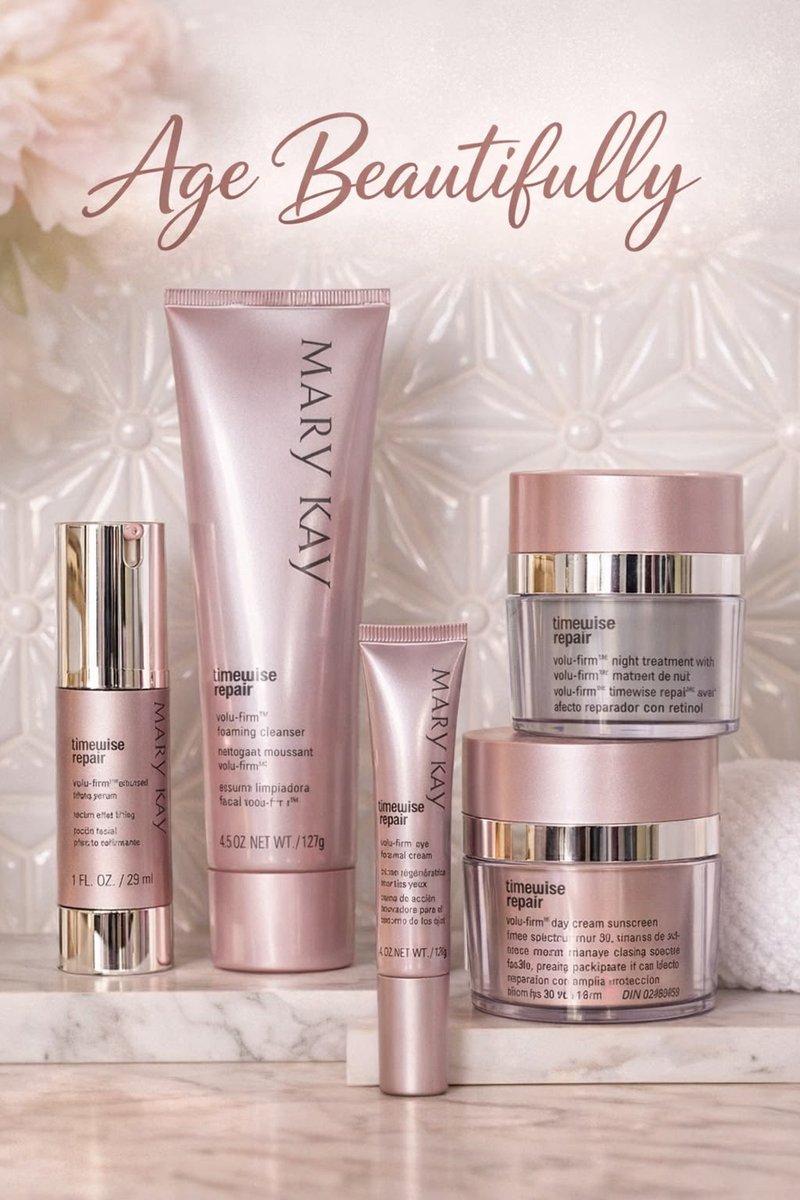 MaryKay__Beauty's tweet photo. Lifted, Firmer, Younger-Looking Skin with TimeWise Repair! ✨💎✨
TimeWise Repair Volu-Firm is my go-to regimen for women 50+ who want real results: smoother texture, lifted contours, brighter tone, and deep hydration. ✨
This set targets:
✨deep lines + wrinkles
✨sagging + loss of firmness
✨crepiness (face + neck)
✨dark circles + puffiness
✨age spots + uneven tone
✨thinning, fragile skin

Visit my website to check it out! 🤗 https://t.co/j2MfFtAmv7