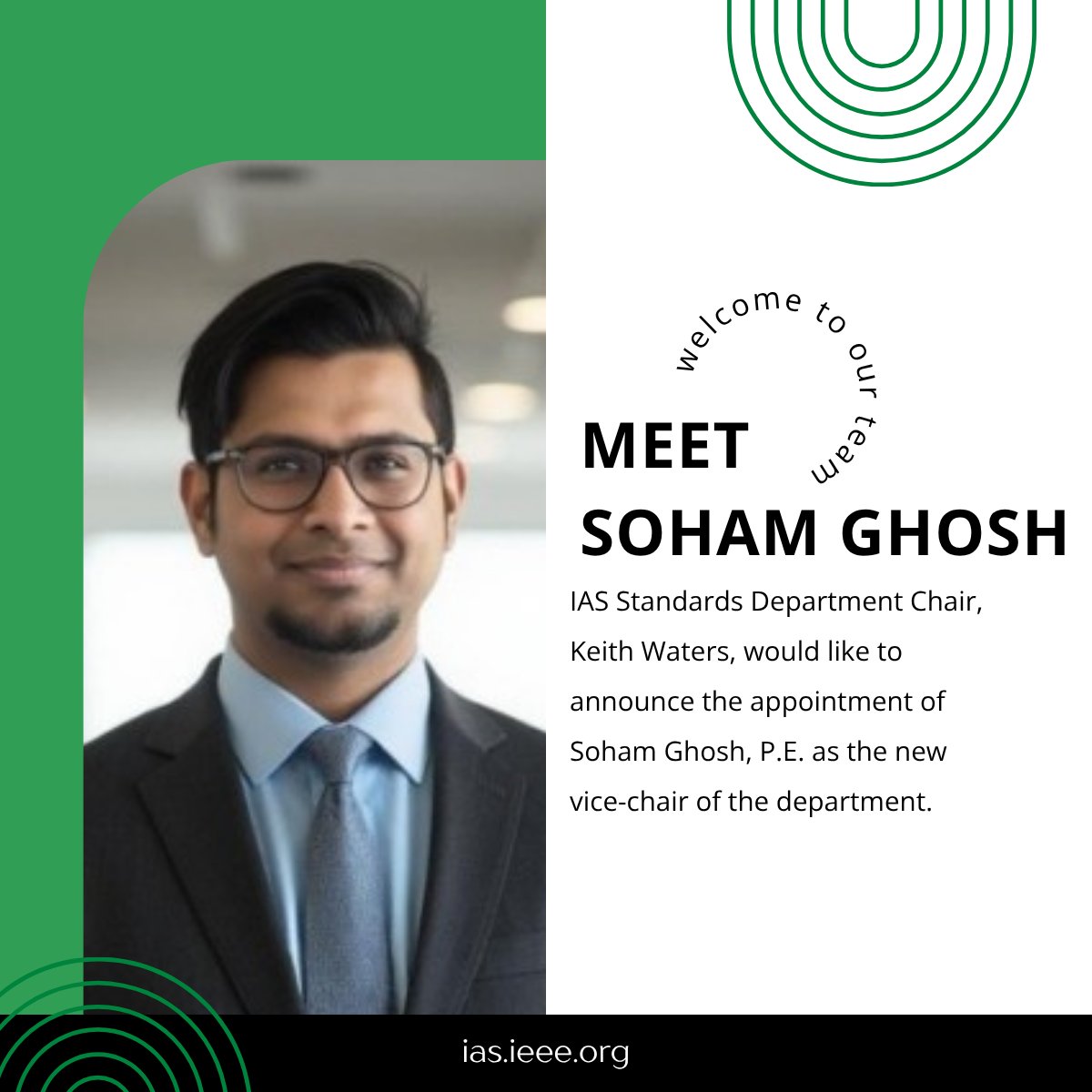 ieeeIAS's tweet photo. Join us in welcoming Soham Ghosh, as the new vice-chair of the IAS Standards Department! Congratulations, Soham!
#IEEEIAS #Standards #PowerSystems #ViceChair #Leadership https://t.co/m6RarZsrvo
