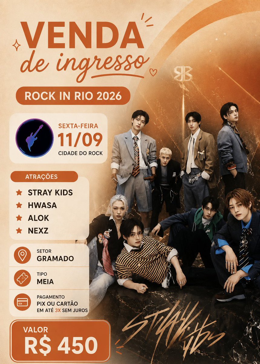 _jessintheworld's tweet photo. VENDO INGRESSO RIR 11/09 Stray Kids
Tenho proof de venda no meu ig da rede vizinha!

Motivo: mudança de escala de trabalho 

#vendakpop #straykids #rockinrio https://t.co/TTua5WfTUY