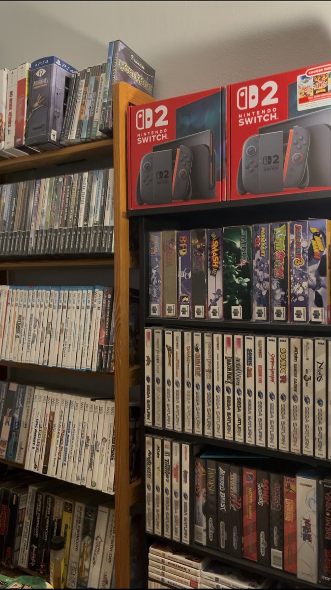 FlaurosA's tweet photo. @PlayStation My share of the week! My physical collection and my two new Switch 2s, as I slowly move away from arrogance ecosystem https://t.co/jhPtijz2Mp