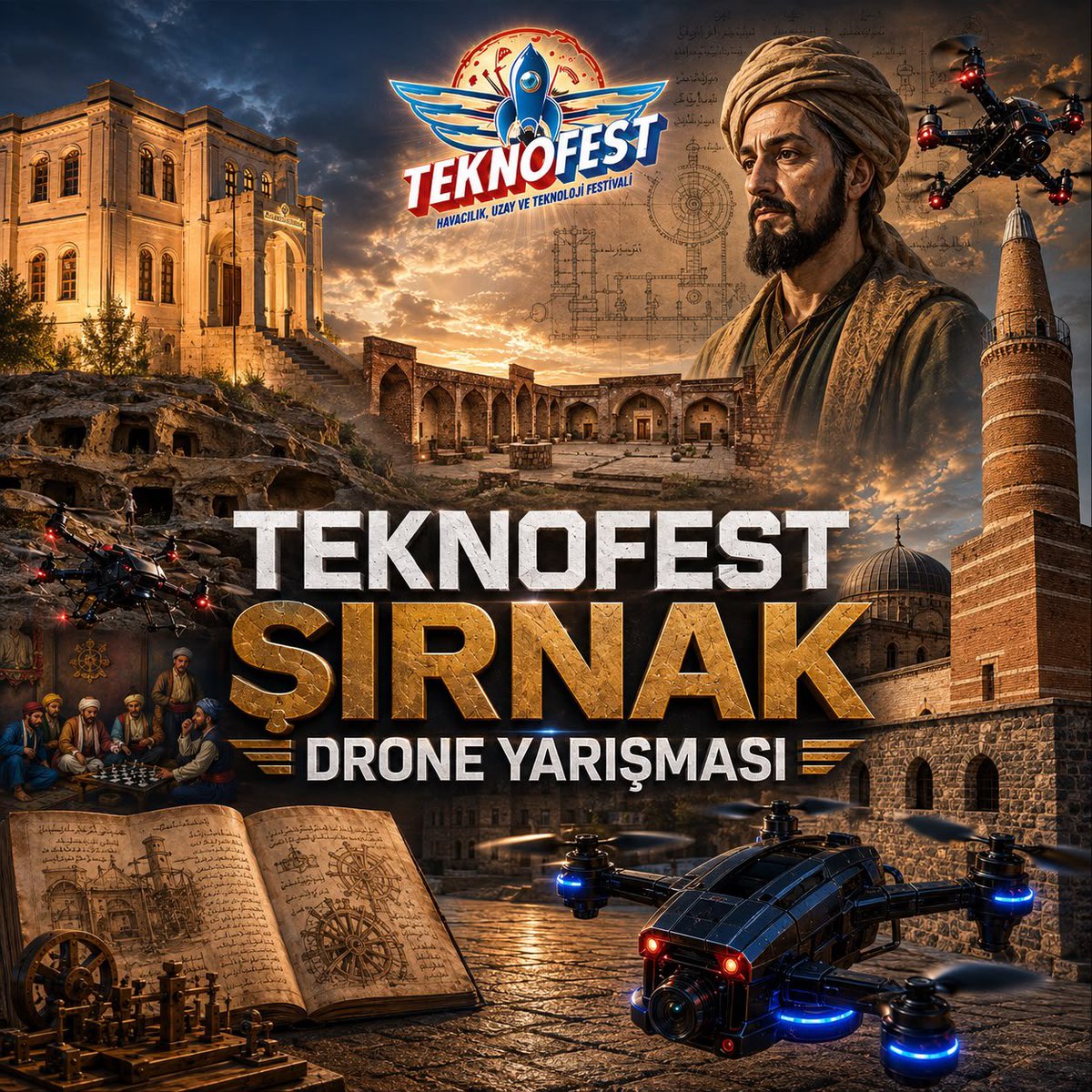 ibodirekci's tweet photo. Drone’lar gökyüzünde yarışacak. Bu heyecanı yerinde yaşamak için Şırnak’ta buluşalım.

#TeknofestŞırnakDroneYarışması https://t.co/D34B5cWAkn