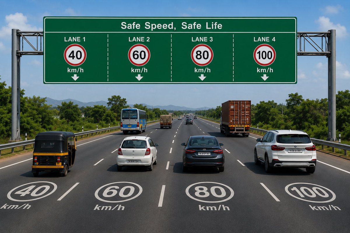 Humenlogic's tweet photo. Thoughts ? Different lane for specific speed needs to avoid accidents. https://t.co/Ko0D4gVCvR