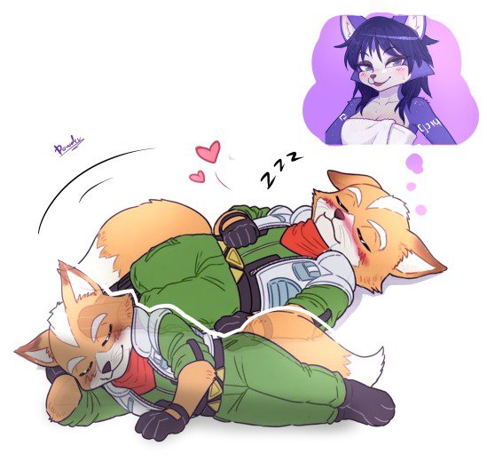 bluevixenk's tweet photo. sweet dreams  💙💙 zz #starfox #foxmccloud #krystal #furryart https://t.co/kUnGl0NJ5T