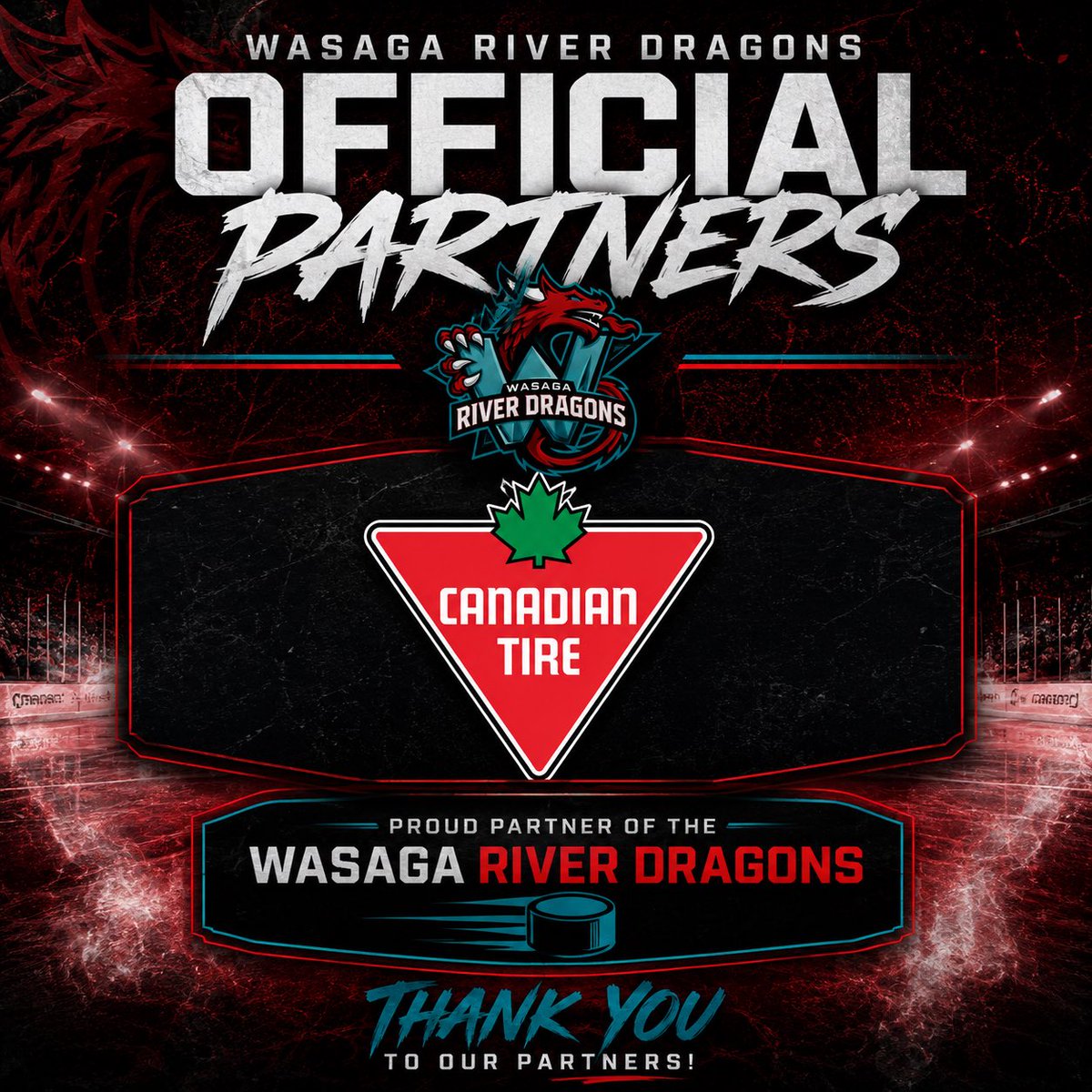 RiverdragonsJrA's tweet photo. 🔴🏒 Please help us welcome Canadian Tire Wasaga Beach as an official partner of the Wasaga River Dragons for the 2026-27 season!

Official Pant Logo Partner

#WasagaRiverDragons #OfficialPartner #GMHL https://t.co/z2Cg7lFo85