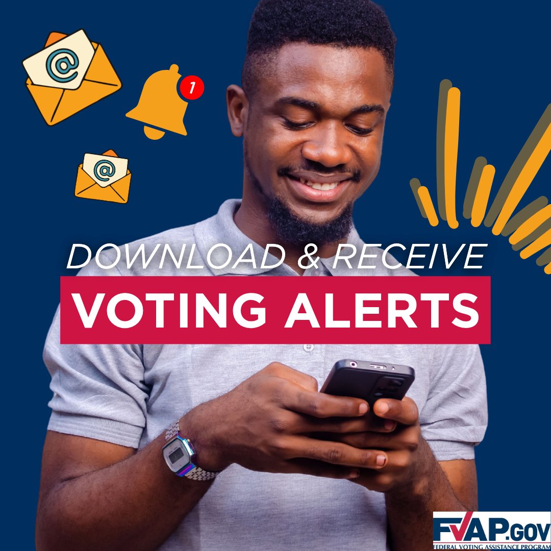 FVAP's tweet photo. Get #VotingAlerts about election dates & deadlines, the absentee voting process & your state's guidelines in two simple steps:
Download calendar alerts for your state: https://t.co/ZeRelrFzIH
receive monthly voter alert emails: https://t.co/Y6BOb7lPGB
#FVAP @USW_PR_HONTata https://t.co/uQfNZRDoGN