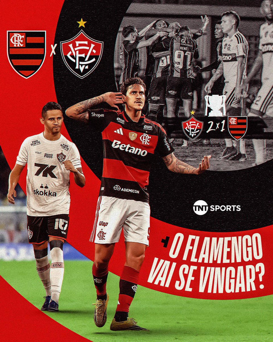 TNTSportsBR's tweet photo. DIA DE REENCONTRO! NA COPA DO BRASIL... DEU VITÓRIA! 👀🦁 

Duelo de rubro-negros no Maracanã. O Flamengo vai tentar a revanche! 

#FBR #Brasileirão https://t.co/rIT1t1Z96i