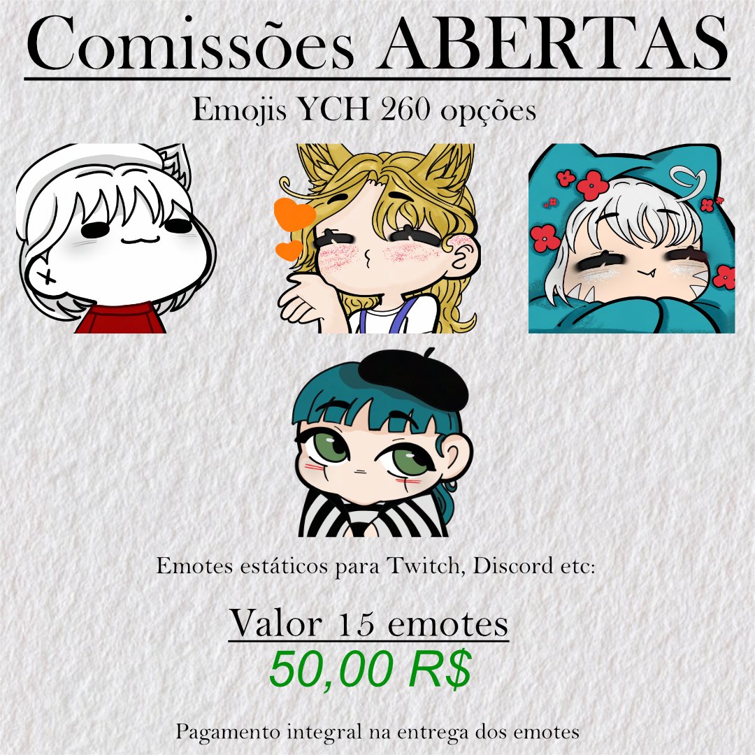 TheGothic_Lilly's tweet photo. Comissões abertas preço em real exclusivo para Brasil e America latina 

Qualquer duvida só enviar uma mensagem na DM 
Emotes, ilustrações full body, icons e folha de referência
 
#artistabr #comissõesabertas #comissões #artmoots https://t.co/iUpUpo2F1O