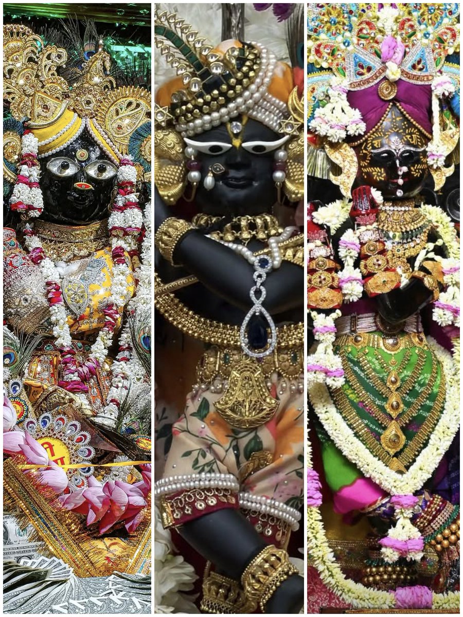 GitaInspire's tweet photo. बृज के तीनों ठाकुर के मनमोहक दर्शन 🙇🏻‍♀️ https://t.co/5eEdBzTuw9