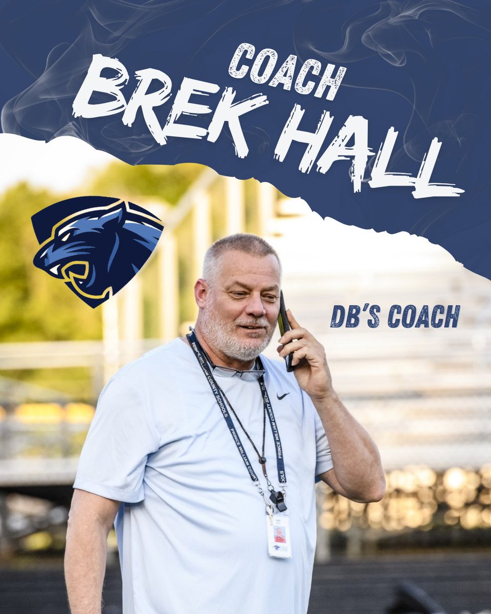 BluebloodFB's tweet photo. 🚨 Welcome to the Pride!

Potomac Football is excited to announce Coach Brek Hall as our new Defensive Backs Coach! 🐾

A veteran coach and former collegiate defensive back, Coach Hall brings experience, leadership, and a championship mindset to our secondary.

Welcome to the family, Coach! 🔒🏈

#PantherPride #BluebloodFootball #DBU