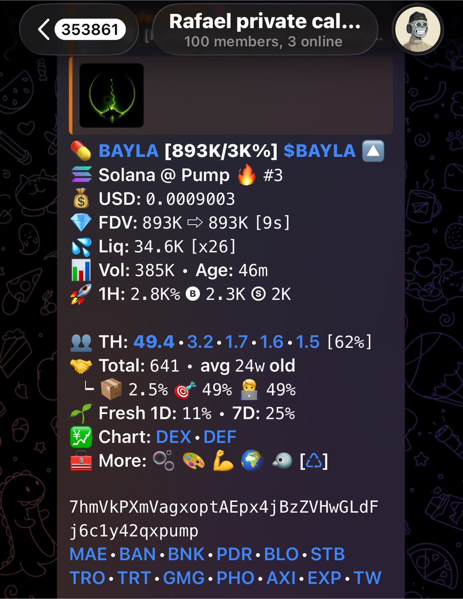 Rafealon_sol's tweet photo. Watch your entry on $BAYLA
CA>

7hmVkPXmVagxoptAEpx4jBzZVHwGLdFj6c1y42qxpump

#memecoin #bayla #solana #crypto https://t.co/48RrhDxhmv