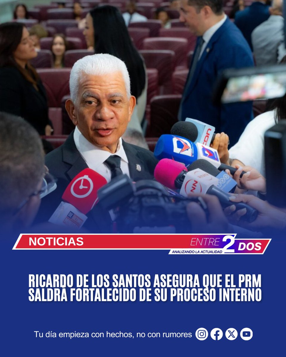 Entredostv1's tweet photo. Ricardo de los Santos asegura que el PRM saldrá fortalecido de su proceso interno https://t.co/I6nVB9m3sW https://t.co/PZcjcvj82C