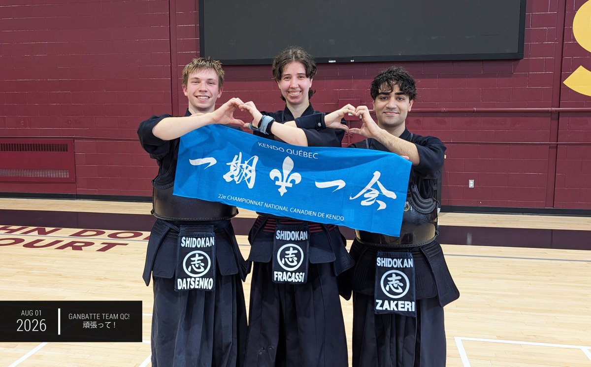 shidokanmtl's tweet photo. A big shout out to our dear kendoka(s) participating this weekend in the 22nd Canadian National Kendo Championships 🇨🇦 in Burnaby, BC as members of Team QC! Ganbatte 頑張って! 💪💪💪 #shidokan #CUrec #iaido #concordia #montreal #志道館 #居合道 #아이도 #거합도 #몬트리올 https://t.co/5LQH6vPX4w