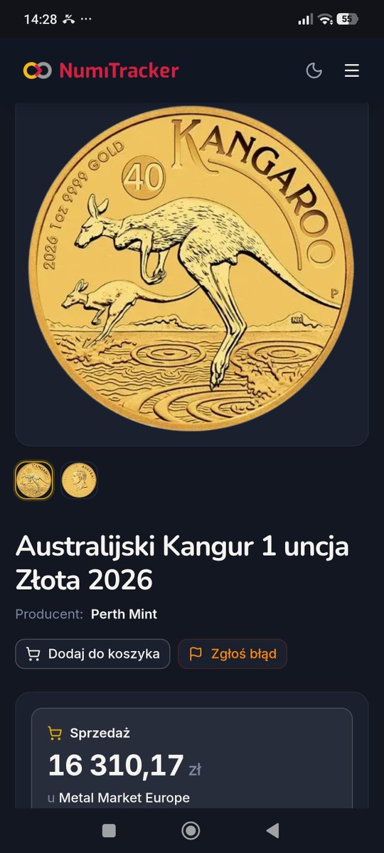PlanowyInwestor's tweet photo. Bądź Kangurem wśród zwierzaków a nie Chihuahuą.

To tak apropo kupowania inwestycyjnie fizycznego złota lub srebra 🪎

Wystarczy że poznasz te 2 zasady i oszczędzisz na pewno parę stówek (jeśli nie parę tysięcy).

Po pierwsze musisz znać najbardziej rozpoznawalne monety bulionowe, czyli takie robione w setkach tysięcy sztuk co roku więc będą najtańsze (najczęściej).

- Krugerrand
- Liść Klonu
- Britannia
- Wiedeński Filharmonik
- Kangur

Jeżeli chcesz zainwestować to kupujesz jedną z nich. Nie kupujesz czegoś bo ci się podoba wzór (najpewniej zapłacisz SPORE premium).

Ciebie interesuje cena którą ostatecznie zapłacisz za to złoto zawarte w tej monecie i ile % powyżej ceny spot to będzie.

Tylko jak teraz porównać te wszystkie oferty? Ja polecam stronkę (to nie jest żadna płatna promocja, po prostu ją lubię i z niej korzystam): https://t.co/FDZrMO2Aa8

Załóżmy że chcesz kupić 1/10oz (uncji trojańskiej) złota - teraz około 1700zł. No to pyk, wchodzisz tutaj: 
https://t.co/wT2X11Mj6i

I od razu widzisz jaka moneta jest najtańsza. Widzisz po ile możesz ją kupić najtaniej i po ile sprzedać najdrożej. Przy okazji widzisz jaki jest spread.

Więc od razu można przy okazji obalić mit że jak kupisz fizyczne złoto i chcesz je od razu sprzedać to tracisz 10%.

Na tej malutkiej monecie 1/10 oz to jest 3%. Na pełnych 1 oz różnice między kupnem a sprzedażą są poniżej 0.5%.

Gdzie te setki zaoszczędzonych zlotych? Ano jak losowo wybierzesz sklep to możesz przepłacić za coś co w innym sklepie jest np 200zł taniej.

Już nie mówiąc o tym że jakbyś chciał kupić sobie Emu czy inną Chihuahuę to możesz i zapłacić 1000zł więcej niż za Kangurka gdzie to będzie dokładnie tyle samo 31.1g złota 🦘