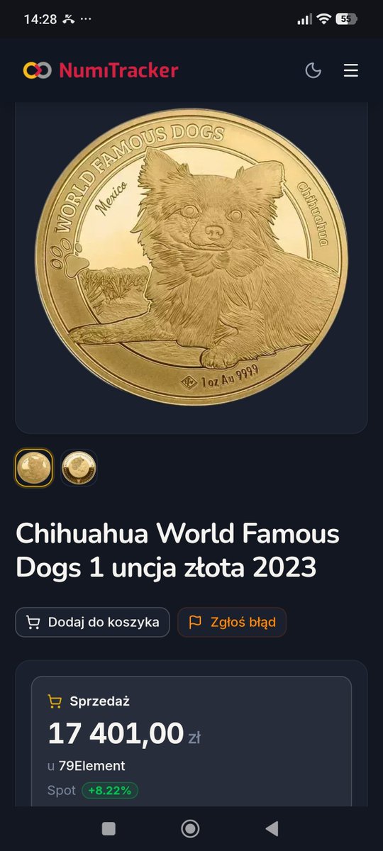 PlanowyInwestor's tweet photo. Bądź Kangurem wśród zwierzaków a nie Chihuahuą.

To tak apropo kupowania inwestycyjnie fizycznego złota lub srebra 🪎

Wystarczy że poznasz te 2 zasady i oszczędzisz na pewno parę stówek (jeśli nie parę tysięcy).

Po pierwsze musisz znać najbardziej rozpoznawalne monety bulionowe, czyli takie robione w setkach tysięcy sztuk co roku więc będą najtańsze (najczęściej).

- Krugerrand
- Liść Klonu
- Britannia
- Wiedeński Filharmonik
- Kangur

Jeżeli chcesz zainwestować to kupujesz jedną z nich. Nie kupujesz czegoś bo ci się podoba wzór (najpewniej zapłacisz SPORE premium).

Ciebie interesuje cena którą ostatecznie zapłacisz za to złoto zawarte w tej monecie i ile % powyżej ceny spot to będzie.

Tylko jak teraz porównać te wszystkie oferty? Ja polecam stronkę (to nie jest żadna płatna promocja, po prostu ją lubię i z niej korzystam): https://t.co/FDZrMO2Aa8

Załóżmy że chcesz kupić 1/10oz (uncji trojańskiej) złota - teraz około 1700zł. No to pyk, wchodzisz tutaj: 
https://t.co/wT2X11Mj6i

I od razu widzisz jaka moneta jest najtańsza. Widzisz po ile możesz ją kupić najtaniej i po ile sprzedać najdrożej. Przy okazji widzisz jaki jest spread.

Więc od razu można przy okazji obalić mit że jak kupisz fizyczne złoto i chcesz je od razu sprzedać to tracisz 10%.

Na tej malutkiej monecie 1/10 oz to jest 3%. Na pełnych 1 oz różnice między kupnem a sprzedażą są poniżej 0.5%.

Gdzie te setki zaoszczędzonych zlotych? Ano jak losowo wybierzesz sklep to możesz przepłacić za coś co w innym sklepie jest np 200zł taniej.

Już nie mówiąc o tym że jakbyś chciał kupić sobie Emu czy inną Chihuahuę to możesz i zapłacić 1000zł więcej niż za Kangurka gdzie to będzie dokładnie tyle samo 31.1g złota 🦘