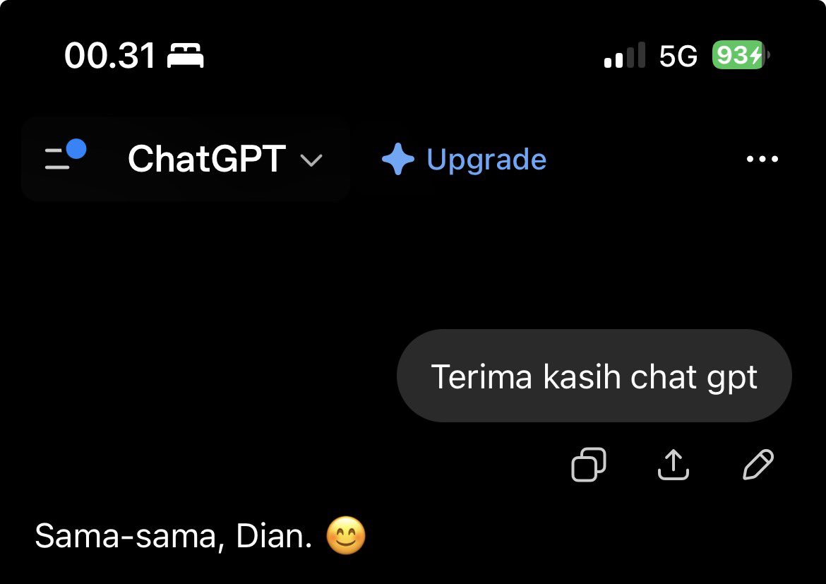 brek_3mk's tweet photo. Bukannya tidur malah ngobrol sama gpt https://t.co/71CX7CuJaO