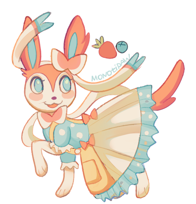 MONOTIPAW's tweet photo. My art series continues! Find out soon which Pokémon will be next (I'll be posting one a day)  💕

#sylveon #pokemon #art #characterdesign #pokemonfanart #lolita #lolitadress https://t.co/S7eXNqTsOv