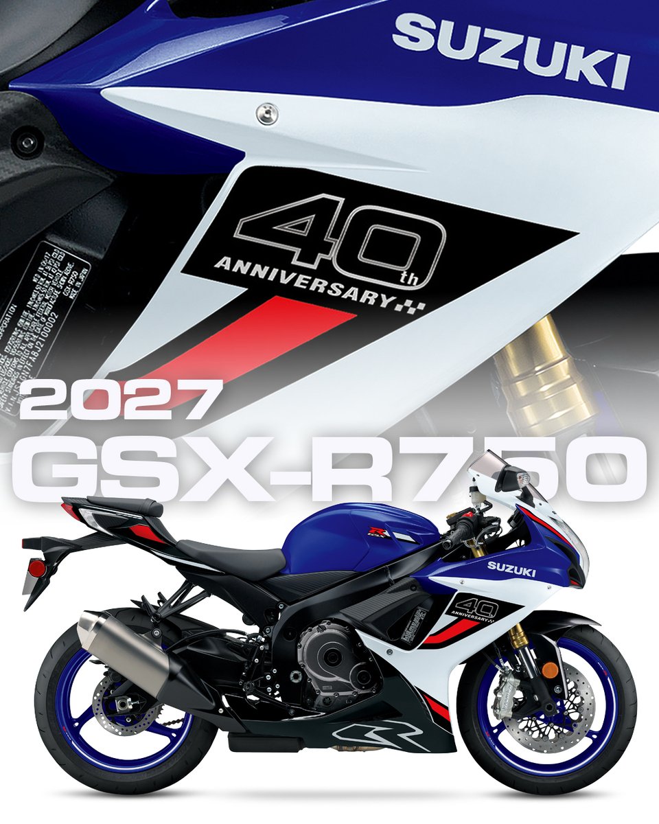 suzukicycles's tweet photo. Meet the 2027 Suzuki GSX-R600 and GSX-R750—race-developed performance for street or track. Choose lightweight 600cc agility or 750cc power in a compact supersport chassis.

Learn more: https://t.co/doTxvidT1B

#SuzukiCycles #GSXR https://t.co/6ZBPF0pe04