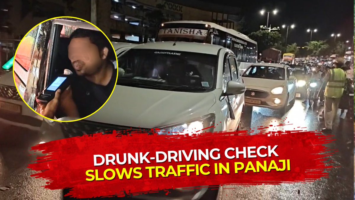 InGoa24x7's tweet photo. Alcometer Drive Near St. Monica Jetty Causes Traffic Congestion
WATCH: https://t.co/SvjT1IK0TI
#InGoaNews #InGoa #Goa #GoaNews #Panaji #TrafficPolice #Alcometer #RoadSafety #DrinkAndDrive #TrafficUpdate #GoaUpdates #BreakingNews https://t.co/Lj510FMwi4