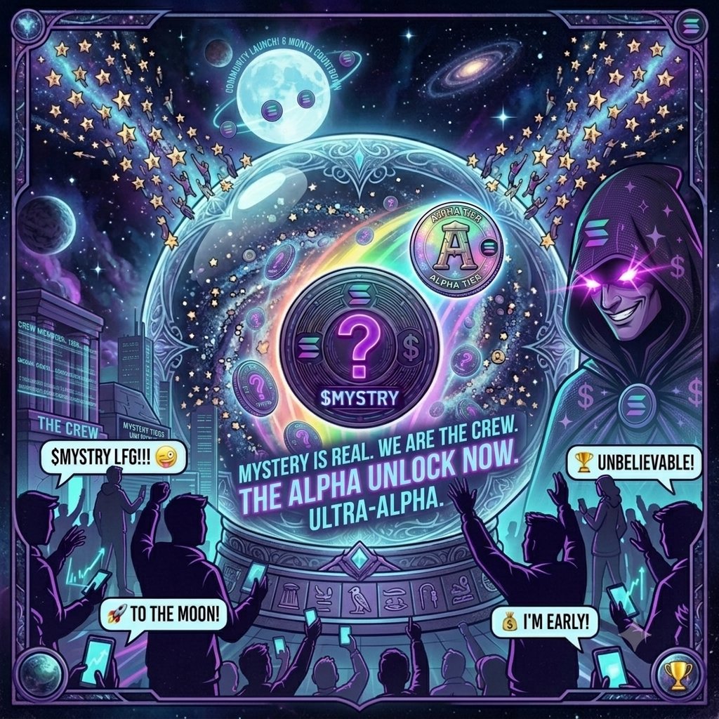 MysteryXSolna's tweet photo. Caption:
"Unlock the Ultra-Alpha. 🔓 Join The Crew.
#MYSTRY #SolanaAlpha #UltraAlpha #GETEARLY #LFG #Crypto https://t.co/wDgQROsC1P
