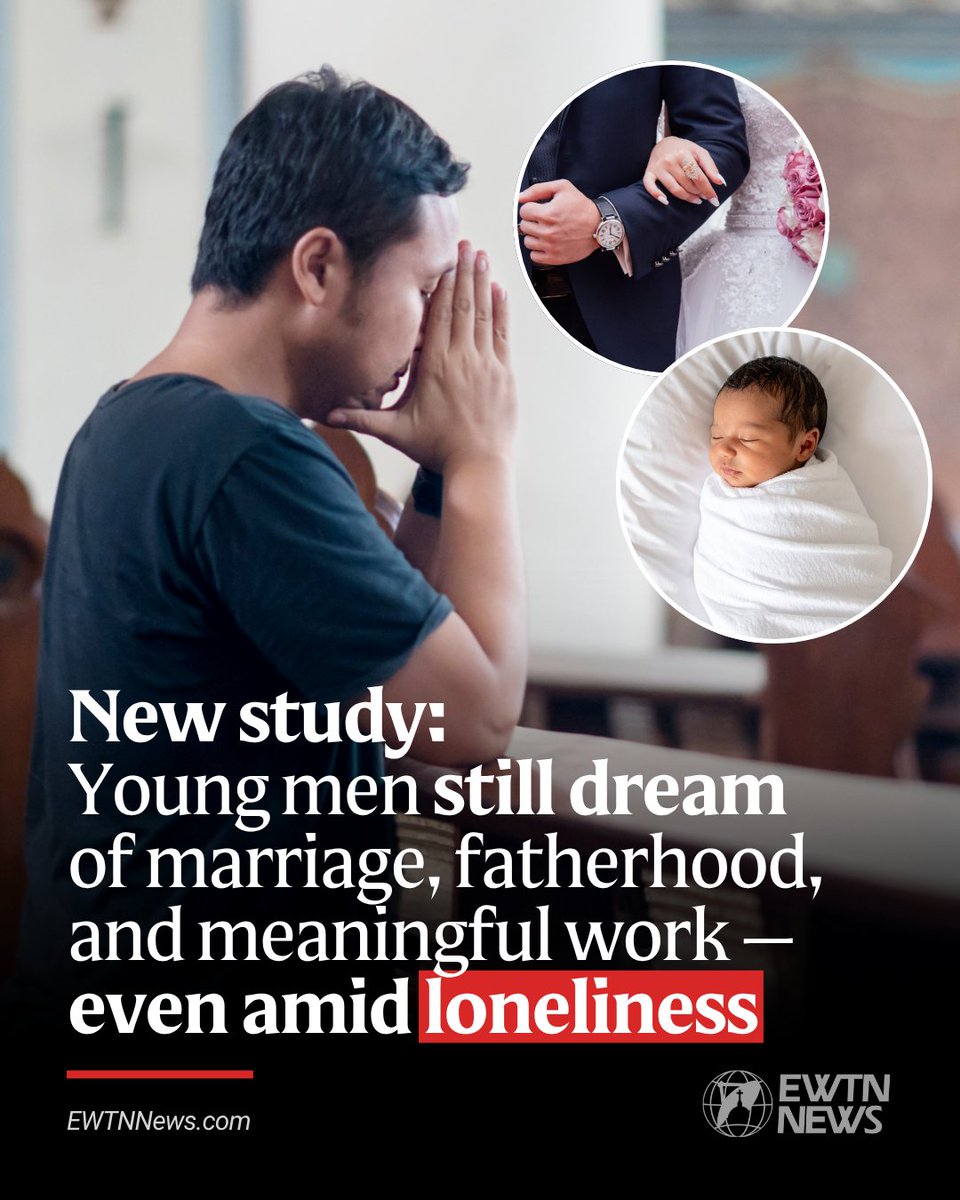EWTNews's tweet photo. More than half of U.S. young men report feeling lonely or isolated at least some of the time, nearly half lack a sense of community, and many say the American dream feels increasingly out of reach, according to a report from the Institute for Family Studies.

The second installment of the institute’s “America’s Demoralized Men” study, based on a nationally representative YouGov survey of 2,000 men ages 18 to 29, examined young men’s social lives, mental health, civic engagement, and online habits. Researchers said the findings revealed a generation that still desires marriage, fatherhood, and meaningful work but often struggles to achieve those goals.

“We really tried to allow young men to speak for themselves,” said Michael Toscano, co-author of the report and director of the Family First Technology Initiative at the Institute for Family Studies. “They still have these honorable aspirations to be responsible men, to marry, to have children, and to contribute to society.”

Researchers described many respondents as “demoralized” — not because they have abandoned hope entirely, but because many feel powerless to reach the lives they desire.

The survey found that 61% of young men often feel they have little control over what happens to them, while 54% said they never seem to do enough to please others. More than 4 in 10 (43%) agreed with the statement “I am inclined to think that I am a failure.”

Loneliness also emerged as a defining theme.

While roughly 45% of respondents said they rarely or never feel lonely, 55% reported feeling lonely at least some of the time. Similarly, 54% said they feel isolated at least occasionally, and nearly half (48%) said they lack a sense of community. About 1 in 5 respondents said they seldom or never feel loved or wanted by others.

Toscano cautioned against attributing the crisis to a single cause.

“We strive in the report not to think in a monocausal way,” he said. “The loneliness crisis is something that is visiting everyone.”

Still, he argued that the breakdown of family life has played a significant role.

“An honest assessment of where young men are today would have to begin with the breakdown of the family,” Toscano said, noting that many respondents still desire marriage and fatherhood but increasingly feel those milestones are beyond reach.

The survey also found many young men have few close relationships.

About 4 in 10 respondents reported having two or fewer close friends, including 34% who have just one or two close friends and 9% who said they have none at all.

Researchers found that strong institutional ties often made a difference. Young men connected to marriage, education, or religious communities were more likely to report having three or more close friends. Participation in all-male organizations during adolescence, such as sports teams or the Boy Scouts, was also associated with stronger friendships later in life.

Overall civic participation remained relatively low. Although 57% participate in at least one community activity, only 31% volunteer regularly, while fewer than one-third belong to a faith-based group, social club, or civic organization. Just one-quarter attend religious services at least monthly.

Economic concerns also weighed heavily on respondents.

About half agreed with the statement “No matter how hard I work, people like me will never achieve the American dream,” while nearly three-quarters (72%) said personal connections matter more than ability or hard work when it comes to getting ahead.

Toscano said rising living costs were one of the clearest explanations offered by respondents.

“The main expression of doubt in the American dream was the sense that the money they earned was simply not enough to keep up with the rising costs of life,” he said.

Despite those concerns, optimism has not disappeared entirely. An overwhelming 84% of respondents said having ambitious plans for the future describes them at least somewhat well.

Read more: https://t.co/o8C0abA1C6