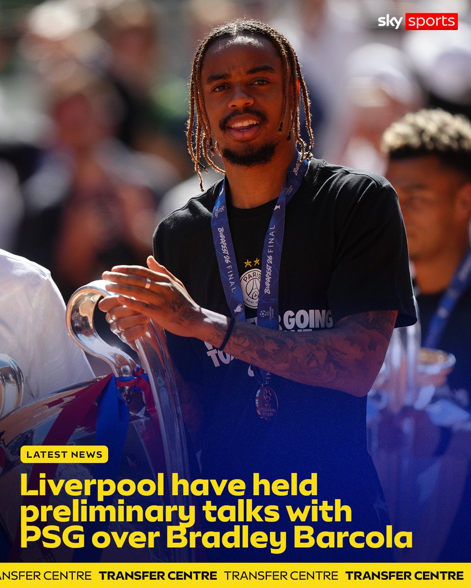 SkySportsPL's tweet photo. Liverpool have held preliminary talks with PSG over the possibility of signing Bradley Barcola 🖊️

However, Sky Sports News understands that there is a significant gap in valuation between both clubs. https://t.co/yNDHTZ4WpI