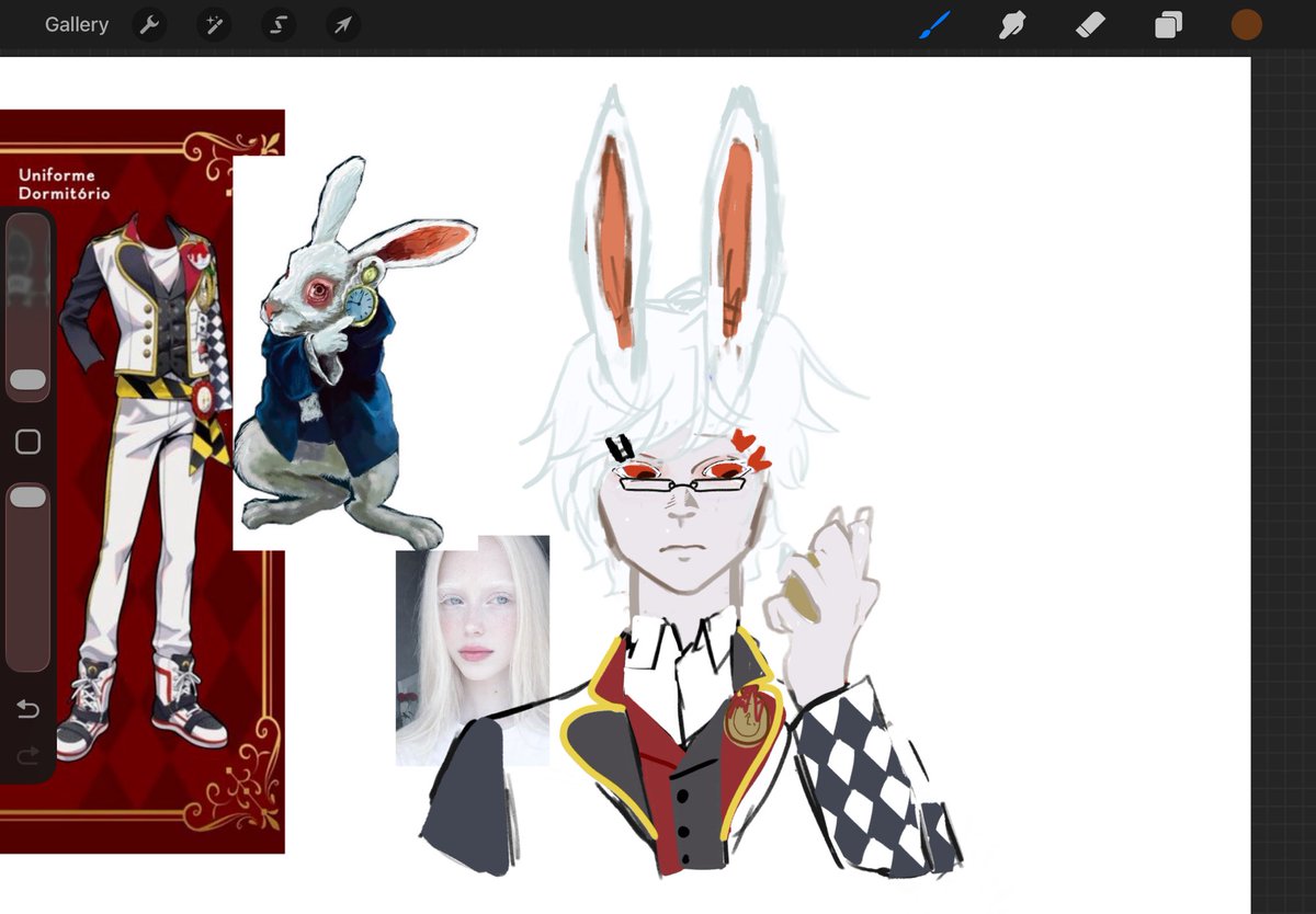 ajaxsilliad's tweet photo. Finger drawing of if i designed the white rabbit as a Twst oc… er probably wont go any further w his character i just got bored https://t.co/oIAflWr2oB