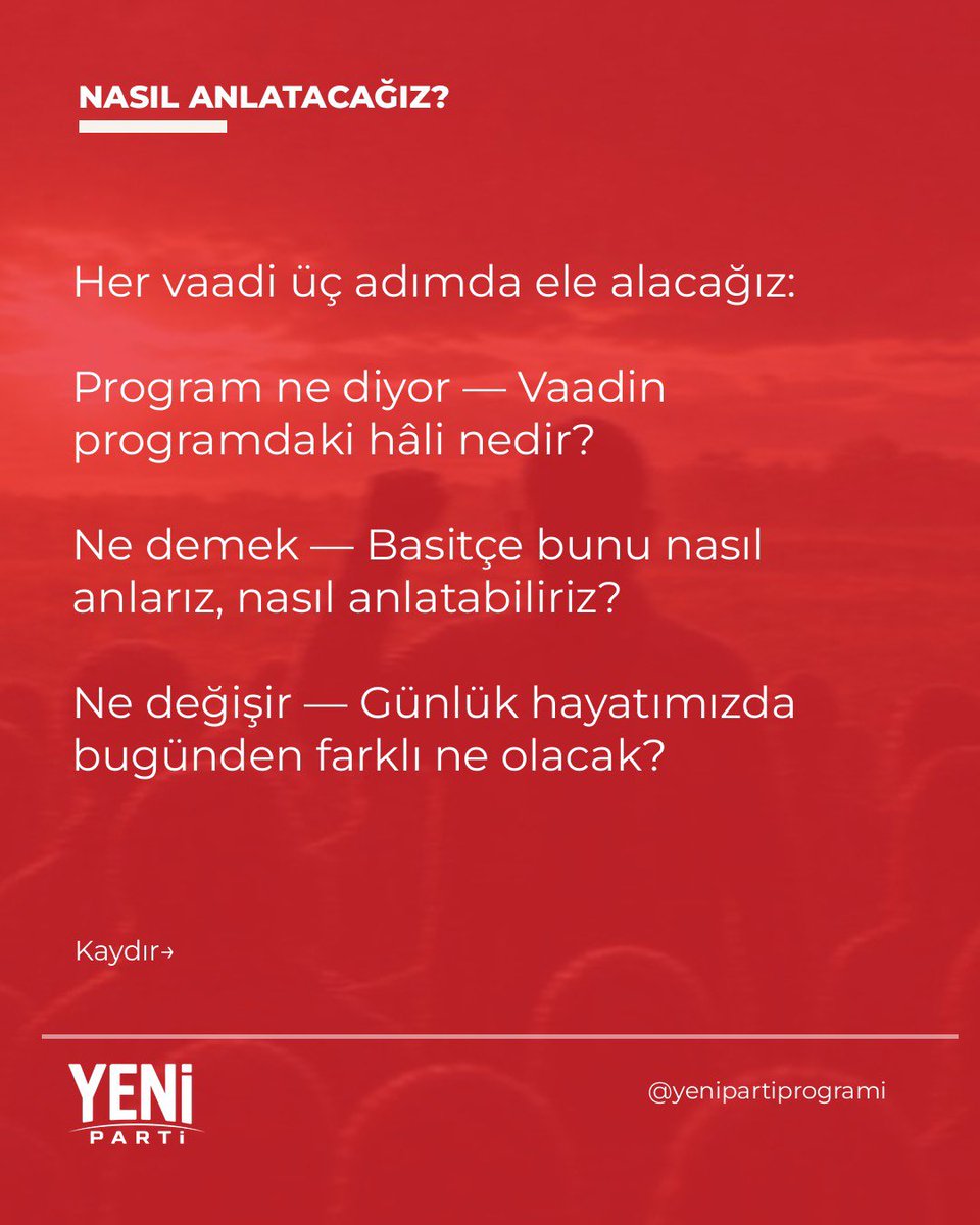 yeniprogrami's tweet photo. Vaatleri paylaşıp dağıtmak imece usulü bir dayanışmaya ihtiyaç duyuyor. Herkesi bu dayanışmaya davet ediyoruz. 
Artık Instagram'dayız. Programdaki her vaadi daha kapsamlı biçimde orada da tek tek anlatacağız. Paylaşalım, yayalım!
https://t.co/ykfPOqftNw https://t.co/WQ2lQDXCQz