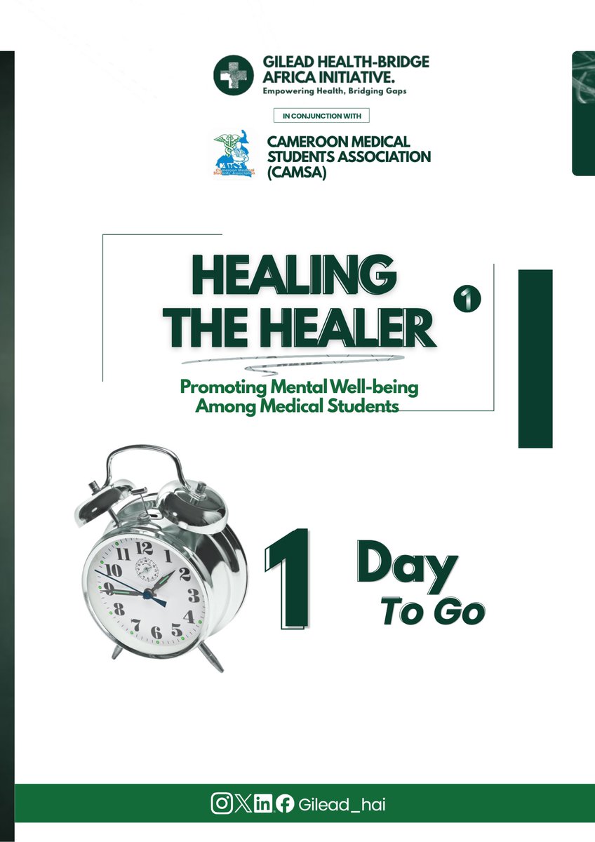 gilead_hai's tweet photo. 🚨 DON’T MISS THIS! 🌍
Join Gilead Health-Bridge Africa Initiative, in collaboration with the Cameroon Medical Students Association (CAMSA), for the first edition of our cross-border mental health series.
🩺 HEALING THE HEALER
#mentalhealth #Gilead #GHAI #wellbeing https://t.co/ZjQSrAphMw