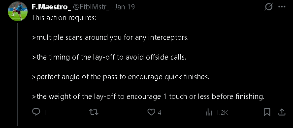 FtblMstr_'s tweet photo. One of my favourite Arsenal goals.

Rice using the 'law of attraction' to take the fullback's attention away from Trossard,and creating space for him before laying it off, Trossard with the first touch-> step -> finish.

These sidesteps are very useful when running at defenders. https://t.co/PNEohdpXvi
