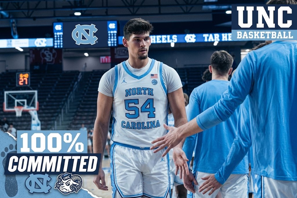 🚨BREAKING: 🚨 South Dakota center Cameron Fens has committed to UNC. Major  get for the Tar Heels and adds depth to the front court.