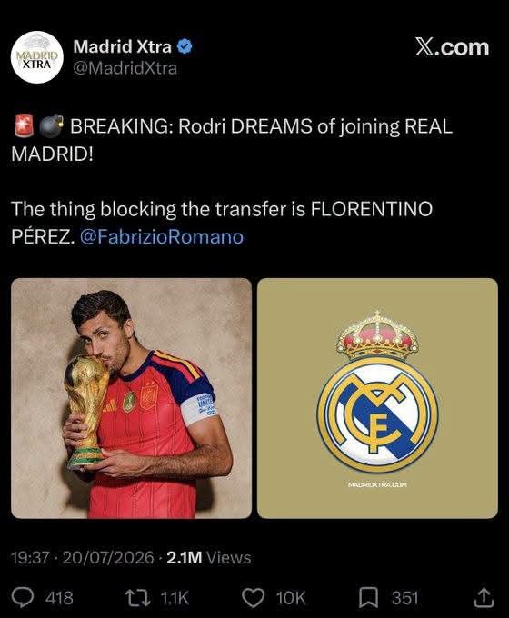 mystrokeyz's tweet photo. Rodri REJECTED MADRID for Barca 😆😆🤡 https://t.co/CqchDRDdFw