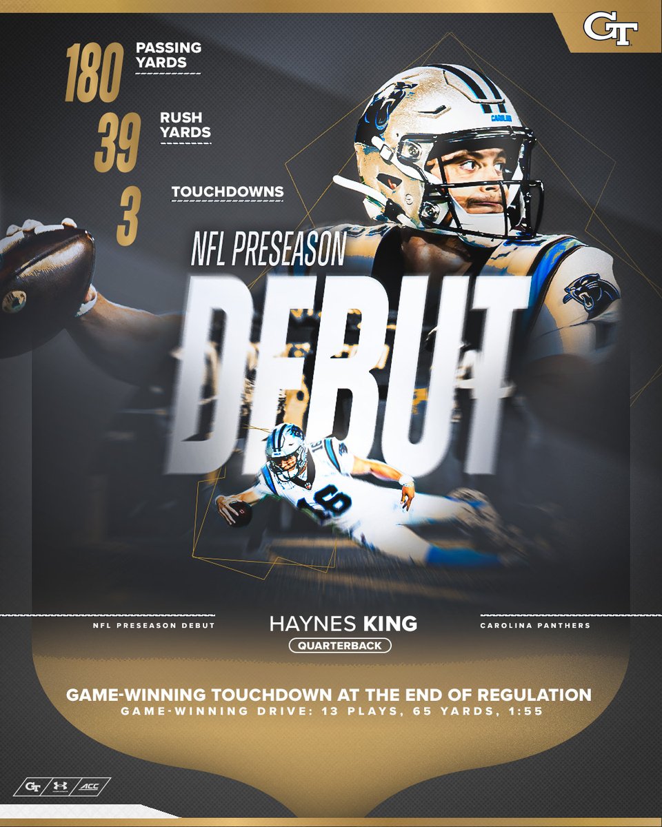GeorgiaTechFB's tweet photo. A debut fit for a King 👑 @haynes_king10 

#ProJacket x #StingEm 🐝 https://t.co/tbBvo74LR1