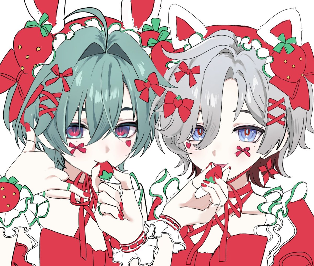 lo_n143's tweet photo. 前提いるろえwip  女装、曲パロ🍓 https://t.co/lafmbgxouF