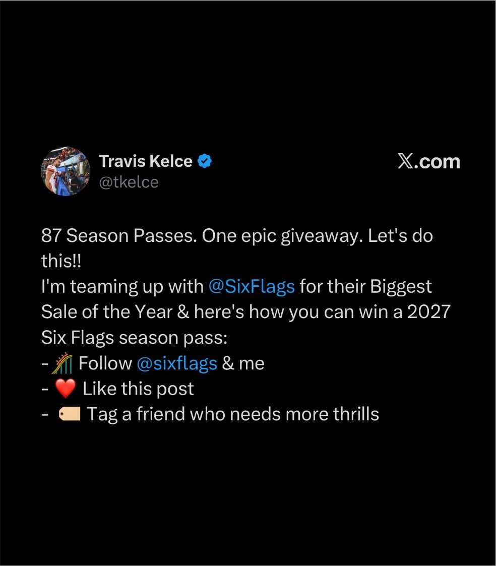 TScounter's tweet photo. ‼️| Travis Kelce’s announcement is just a @SixFlags giveaway, Taylor Swift is still in contention for an announcement today.

— It would in the form of a social media post or a 48 hour-countdown leading up to 8/9. https://t.co/Guln7Wzzdi