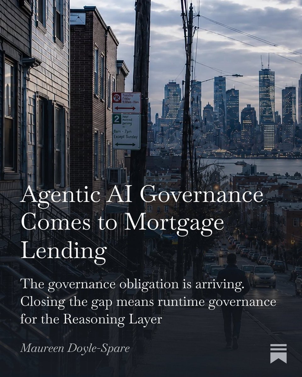 DoyleSpareRsch's tweet photo. Fannie Mae’s new AI governance requirements are now in effect for covered mortgage sellers and servicers.

That moves AI governance from principle into operating obligation.

As agentic AI moves deeper into origination and servicing, the harder control question sits at runtime: what meaning was the system authorized to act on?