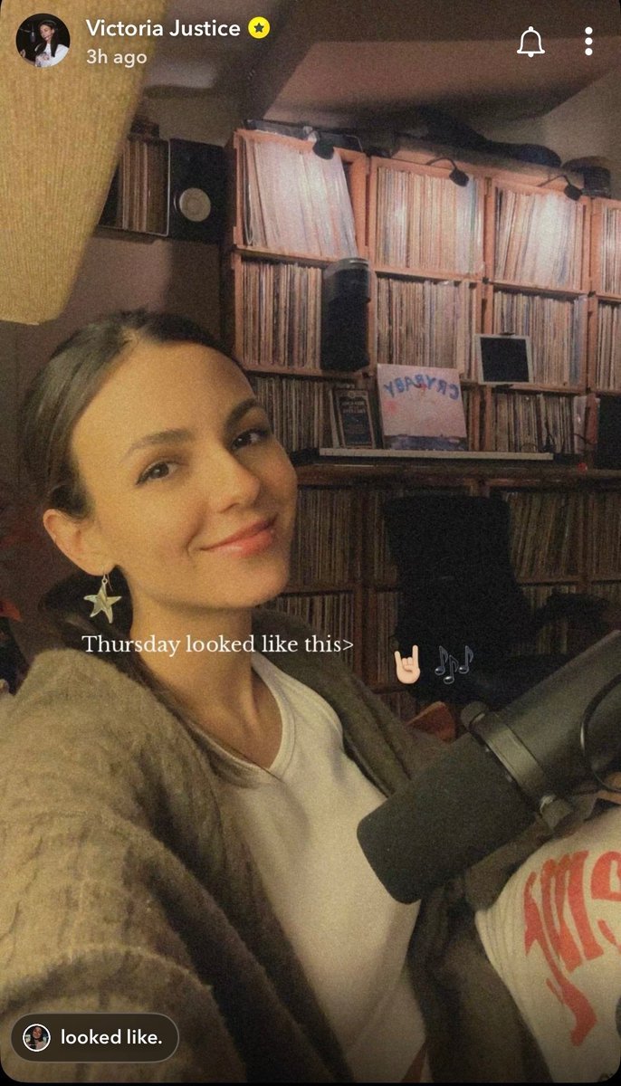 MELANIESBASE's tweet photo. Victoria Justice posted a photo in the studio with the vinyl of "Cry Baby" in the background. https://t.co/Pr8r2RF1az