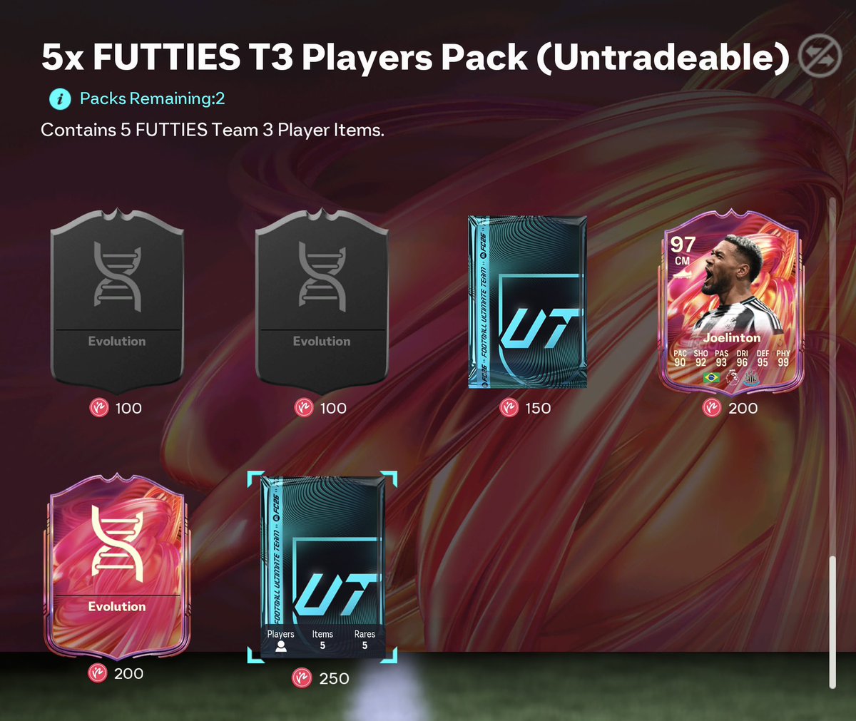 sub2waldy's tweet photo. 3x FUTTIES pack - 100 Tokens
5x FUTTIES pack - 250 Tokens

Makes sense 👍 https://t.co/IFOhft2kII