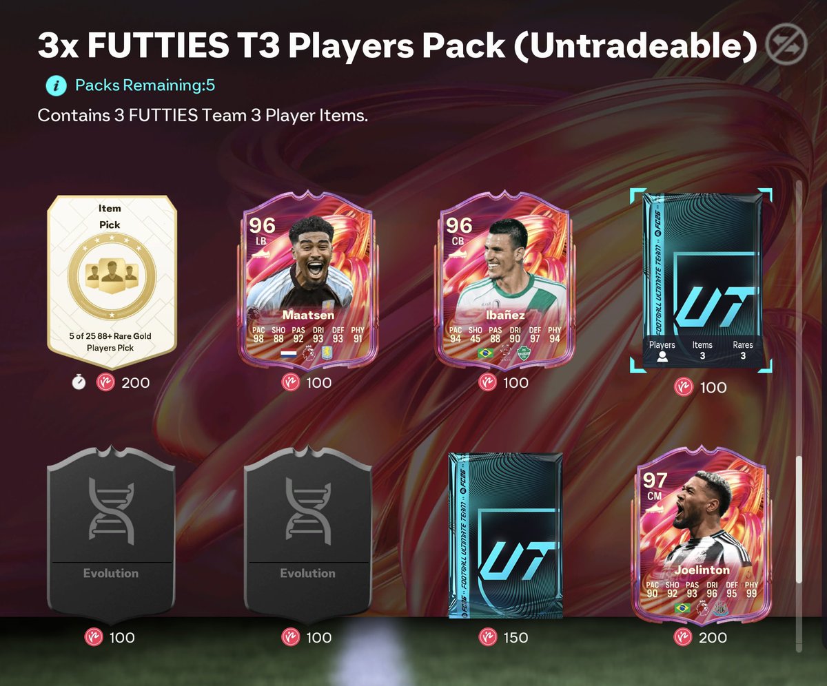 sub2waldy's tweet photo. 3x FUTTIES pack - 100 Tokens
5x FUTTIES pack - 250 Tokens

Makes sense 👍 https://t.co/IFOhft2kII